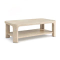 Stolik kawowy, Stół do kawy z przegrodą do przechowywania trawertynowego kamienia naturalnego prostokątny beżowy 110 x 60 x 45 cm